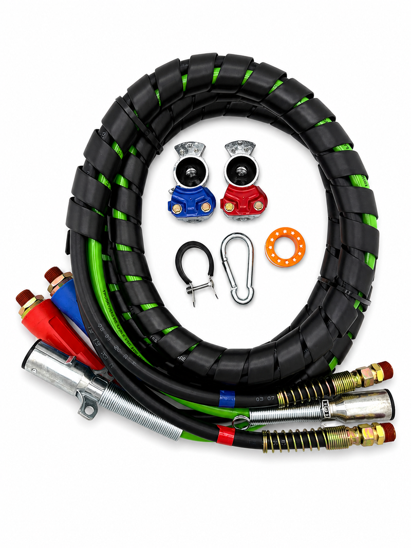 Heavy Duty 12 FT 3-in-1 Air Lines for Semi Trucks