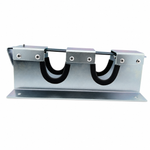 Galvanized steel cargo bar load lock mounting bracket, front view