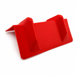 Single 11 inch plastic V-shaped corner protector at three-quarter angle