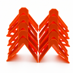 Fanned stack of ten 4 inch plastic corner protectors